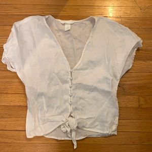 H&M linen button up top